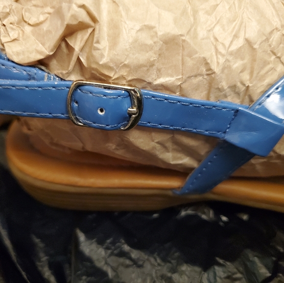 Women's Thong Sandals- Blue - Picture 9 of 15